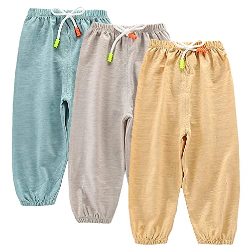 Eishow 1-4T Toddler Baby Boys Girls Pants - Kids Soft Slub Cotton Long Bloomers Harem Pants Elastic Drawstring Sweatpants (3 Pack,4T,4 Years) #TOP23