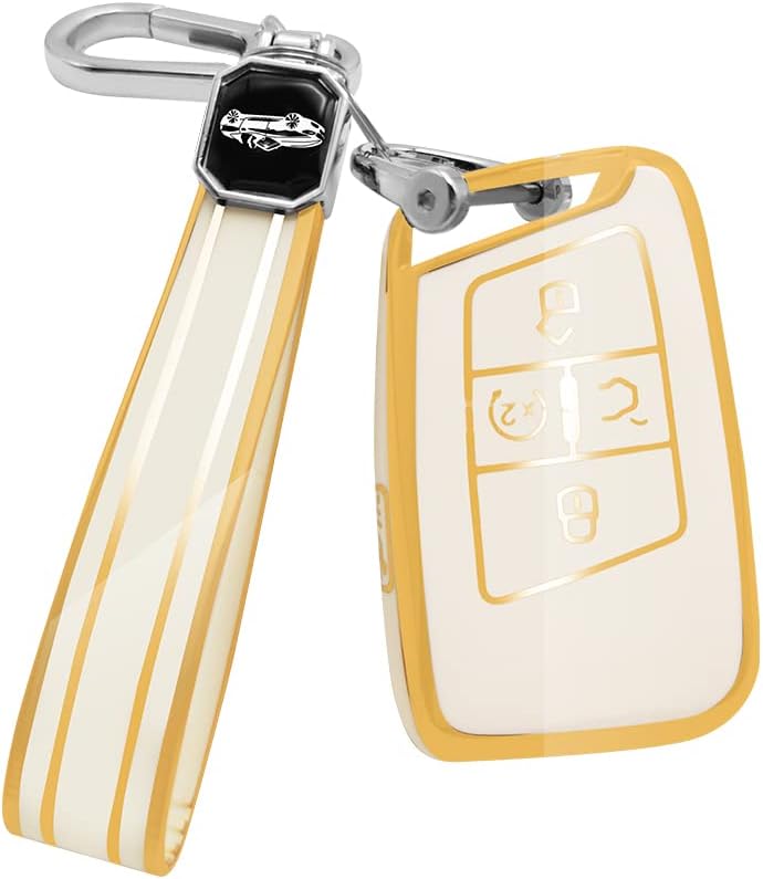 Daemson - Funda para llavero para VW Volkswagen con llavero, funda de protección completa de TPU suave de alta calidad para Tiguan Jetta GLI Atlas