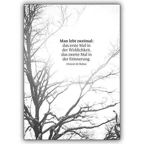 1 Trauerkarte: Gedankenvolle Trauerkarte mit Balzac Zitat als Beileids Spruch | Danksagung nach Trauer, Beerdigung, Sterbefall, Friedhof, Begräbnis Cover