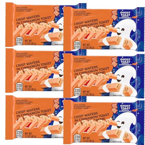 Ghost Toast Cinnamon Toast Flavored Chocolate Wafer Bar 42g — Limited Edition Halloween Snack - Kkt (6 x Bars, Ghost Toast Cinnamon Toast Flavored Chocolate Wafer Bar)