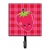 Caroline's Treasures BB6989SH4 Strawberry Face Leash or Key Holder, Wall Hooks, Key Hooks Holder, Coat Rack Wall Mount, Coat Hooks, Hooks for Hanging Keys, Towels, Aprons, Leashes,