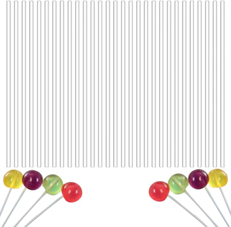 Miniatura 1 de BetterJonny - 200 palitos acrílicos para tartas, palitos acrílicos de 4 pulgadas para decoración de pasteles, varillas acrílicas reutilizables,