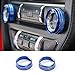 TopDall Blue Aluminum Headlight Volume Tune Control Knob Cover Ring Trim Interior Accessories Compatible for Ford Mustang