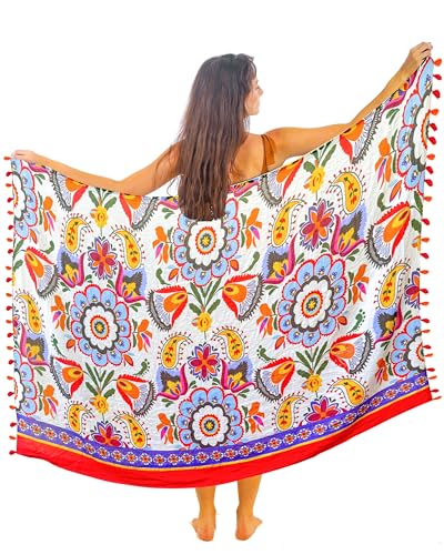 Mandala Life ART Pareo verde para mujer con borlas, algodón grande, pareo de playa, toalla de playa, toalla envolvente, falda de playa, tapiz envolvente para bikini para traje de baño