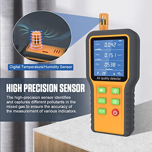 Cmtool AQ-54 Air Quality Monitor Indoor Outdoor Home Air Quality Tester Analyzer Co2 Meter Portable Carbon Dioxide Formaldehyde Detector Testing Kit thumb #3