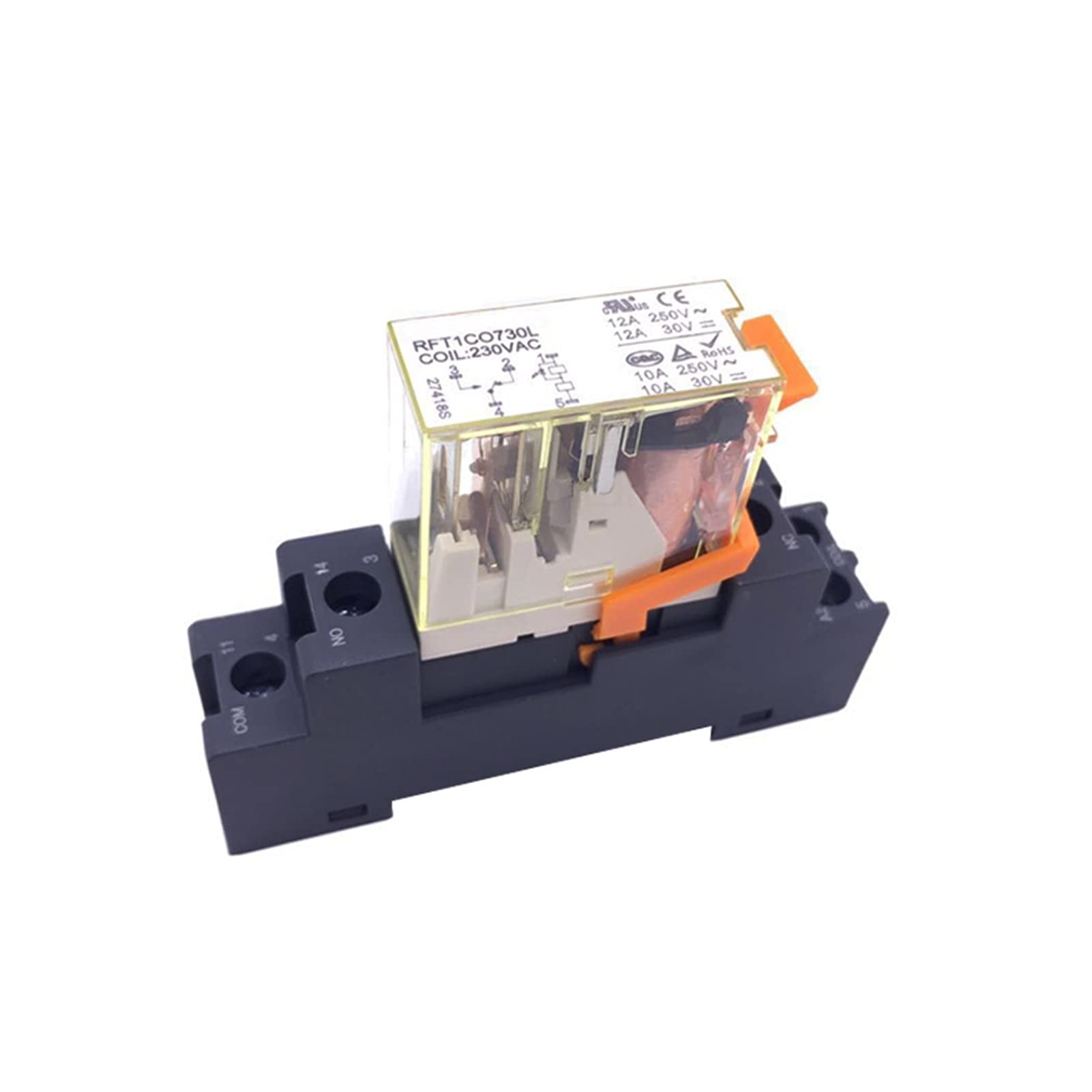 Relaisspule General Mini elektromagnetischer Relaisschalter mit Sockel AC 220 V DC 12 V 24 V 220 V 5/8 Pins Ersatzteile(Color:8pins Dc24v)
