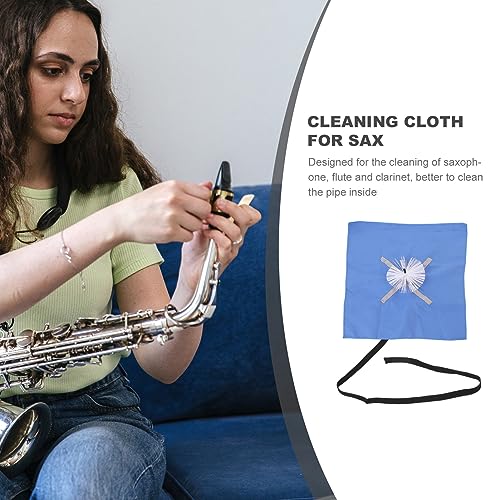 FAVOMOTO Saxophone Cleaning Cloth Cleaning Cloth for Sax Flute Maintenance Cleaning Cloth Cleaning Cloth for Clarinet Saxophone Care Cloth for Cleaning Blue Double-sided Fleece - Thumbnail 4