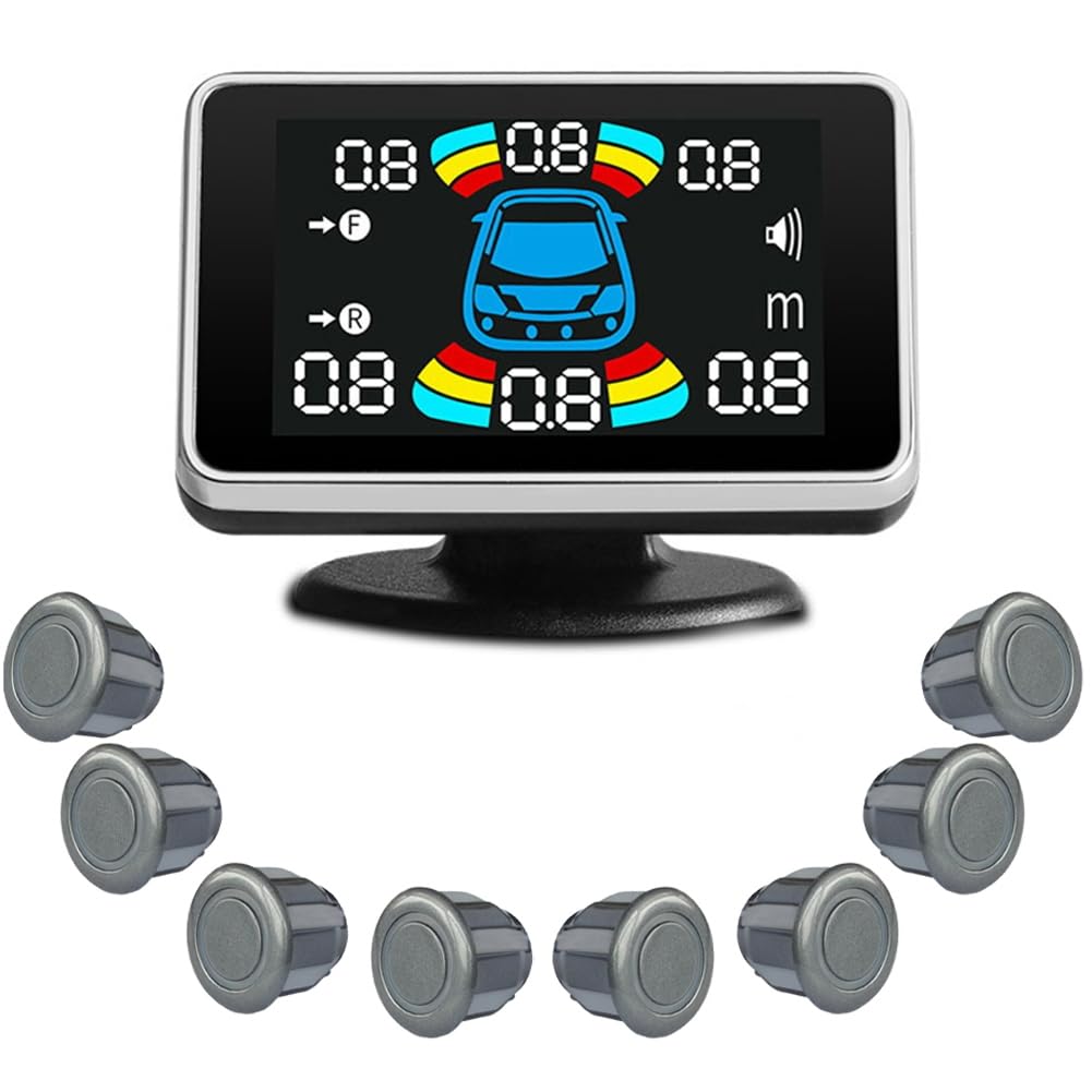Osmond 8 Sensor de Aparcamiento Parktronic Radar de Marcha Atrás para Automóvil Electrónica Detector Automático Trasero Kit de Asistencia de Marcha Atrás Zumbador C