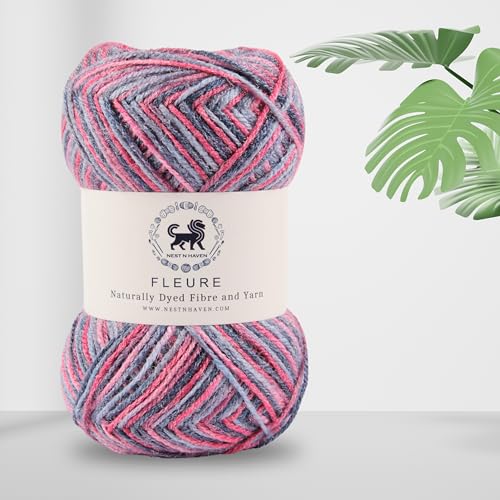 Image of Nestnhaven Acrowools Fleure Hand Knitting and Crochet Yarn. Pack of 1 Ball - 100gms. Shade no - NNHF (Multicolor15) | (900 Gm)