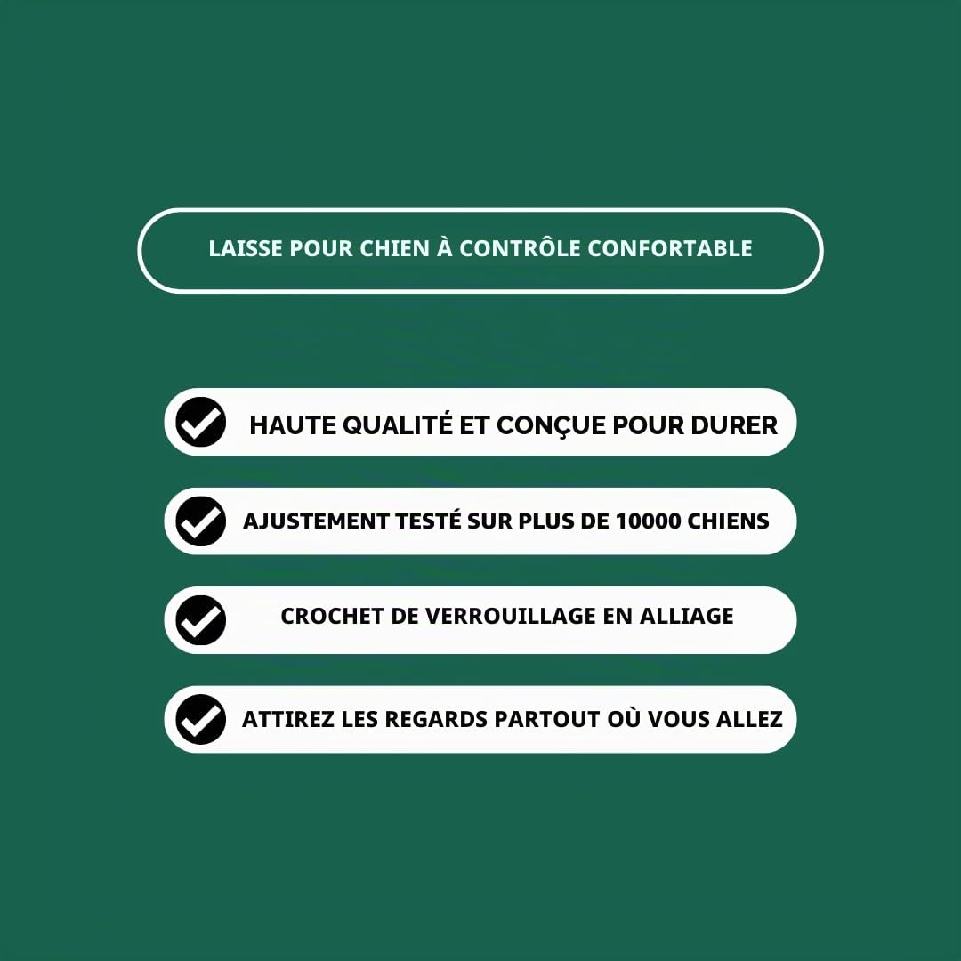 Spark Paws Ensemble laisse et sac à déjections canines de qualité supérieure – Crochet en alliage robuste pour les races puissantes – Confortable, durable et sécurisé – Vert