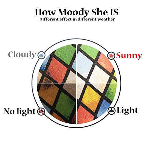 Lsrrret Stained Glass Window Film,Decorative Privacy Film Static Cling Glass Sticker Colourful Rhombus Diamond Pattern For Glass Door Home House Ofiice (23.6In X70.9In) #TOP4