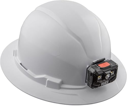 Miniatura 8 de Klein Tools 60406RL - Casco duro, linterna frontal recargable, sin ventilación, estilo de ala completa, acolchada, auto-absorbente, resistente al