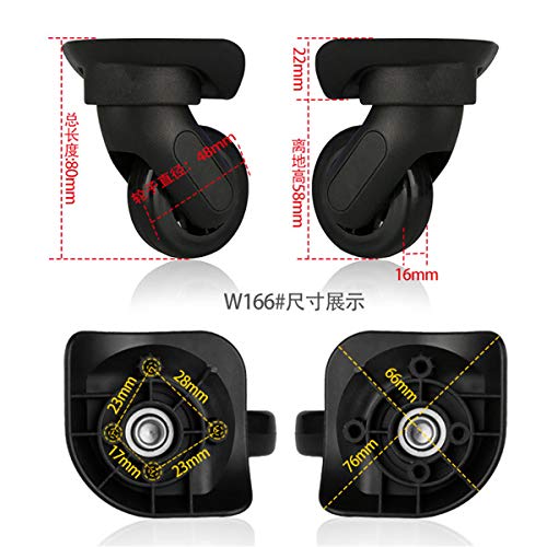 Trunk Wheels,Luggage Wheels Replacement, 360 Degree Swivel Luggage Mute Wheel Suitcase Replacement Repair Wheels Parts Spinner (W166#)2