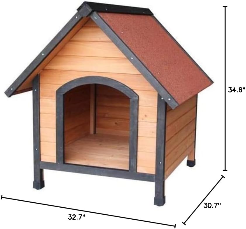 Dog House Pet Outdoor Bed Wood Shelter Home Weather Kennel Waterproof