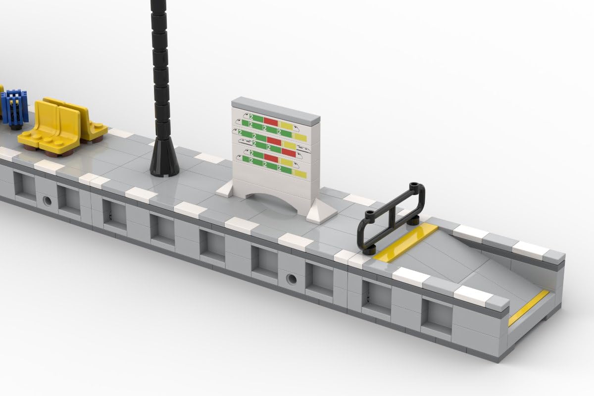 Plateforme modulaire moderne - 1 047 blocs de serrage - 106 cm de long - 8 modules combinables de manière flexible - avec des briques imprimées - Compatible avec les systèmes de blocs de