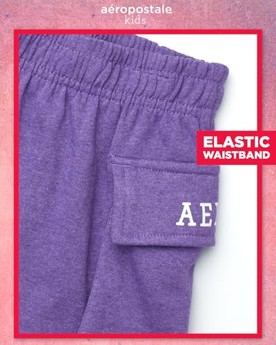 AEROPOSTALE Girls' Fleece Cargo Shorts - Soft Stylish Casual Active Shorts with Elastic Waist and Side Pockets (Sizes: 7-16)3