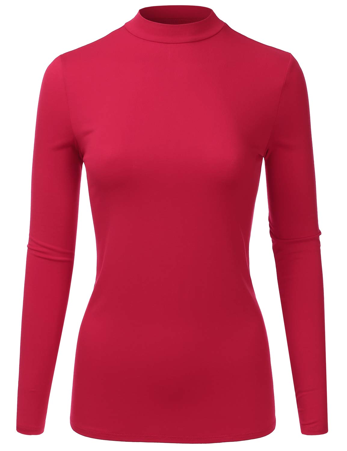 EIMIN Women's Long Sleeve Mock Neck Lightweight Pullover Slim Shirt Top (S-3XL)