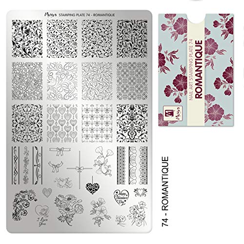 MOYRA Stamping plate No 74"ROMANTIQUE" Nail Stamping plate