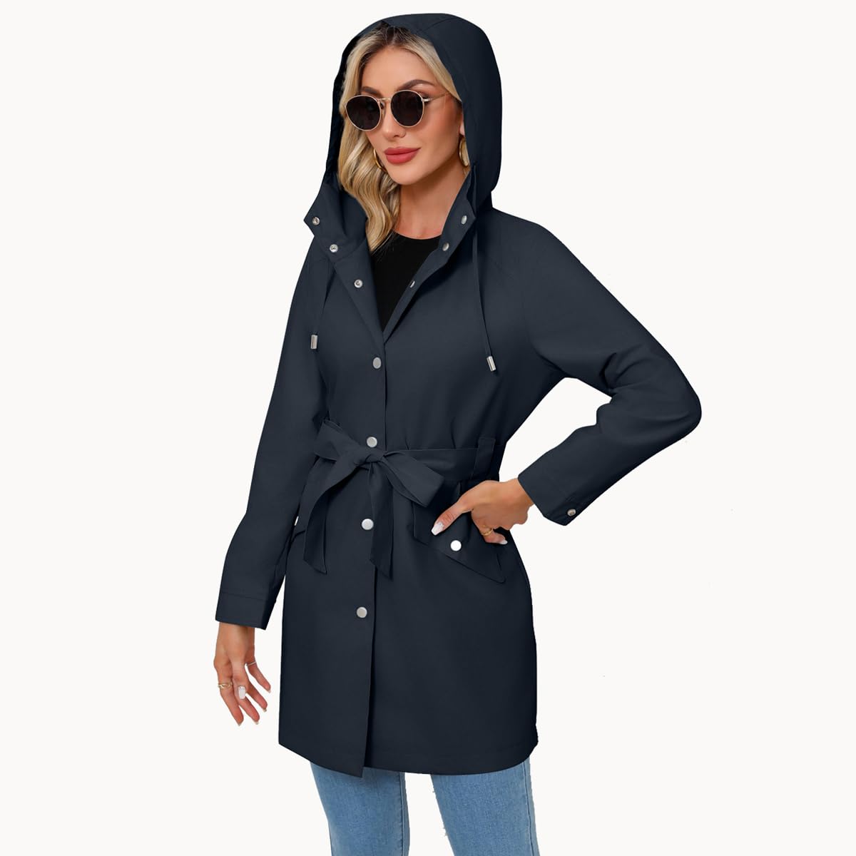 Chiguo Giacca da donna primaverile trench parka leggera Cappotto Giacca Casual Autunnale