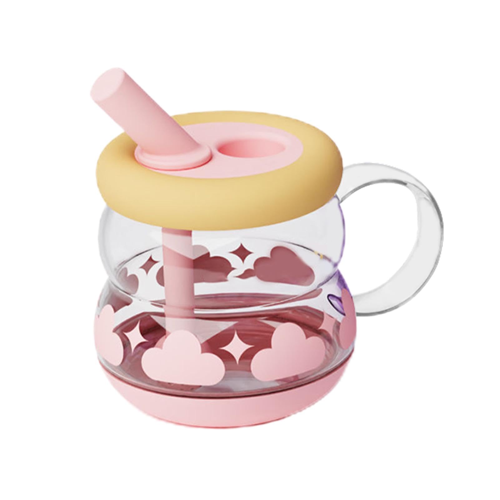 Glasbecher mit Deckel, Glasbecher mit Deckel und Strohhalmen - Tragbare 920 ml Becher mit Deckel - Niedliche Glasbecher Auslaufsicher Trinkgläser - Kalkfeste Trinkgläser
