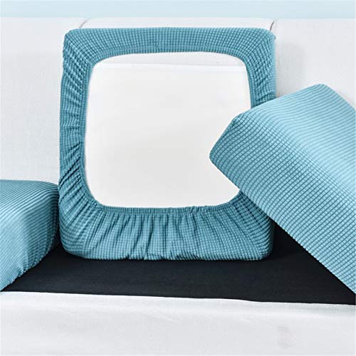 Housse de coussin extensible pour canapé 1 place chic bleu - 3