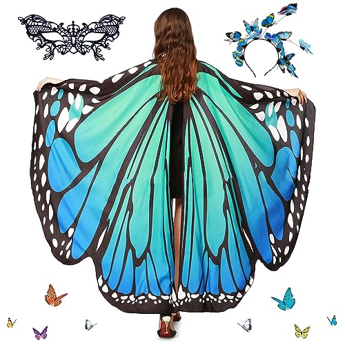 DAZZTIME Disfraz de Mariposa para Mujer,Chal de Mariposa para