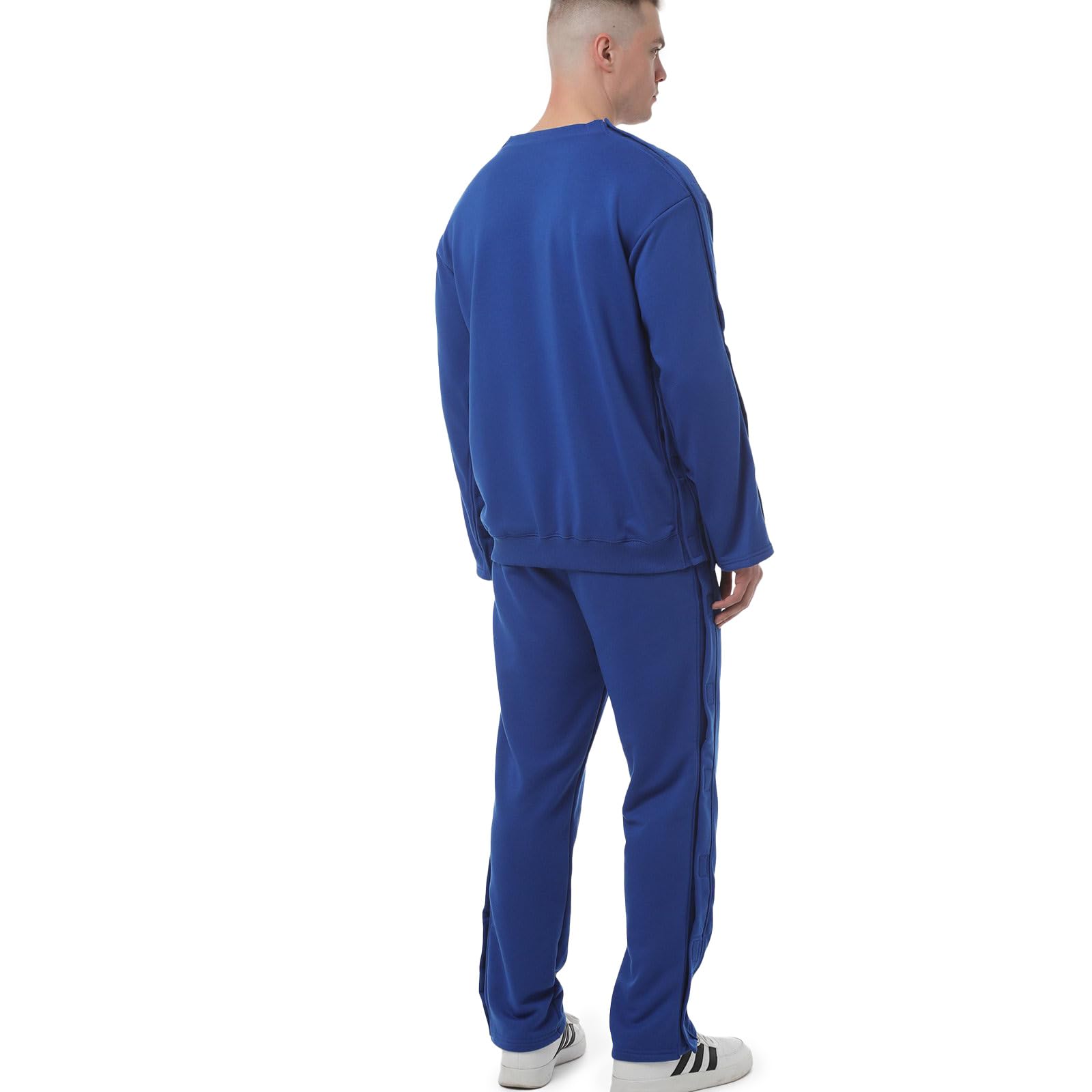 Adaptive - Felpa da uomo con apertura laterale, facile da indossare, per un comfort casual e un delicato recupero post-operatorio