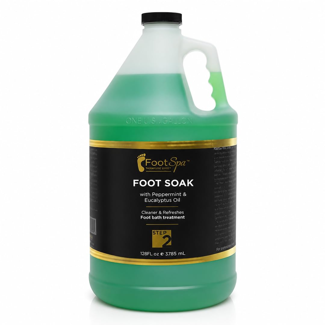 FOOT SPA - Foot Soak - Cleanses, Softens, and Refreshes - Made With Eucalyptus & Peppermint Oil - 128 Oz Gallon - Bulk, Refill Gallon