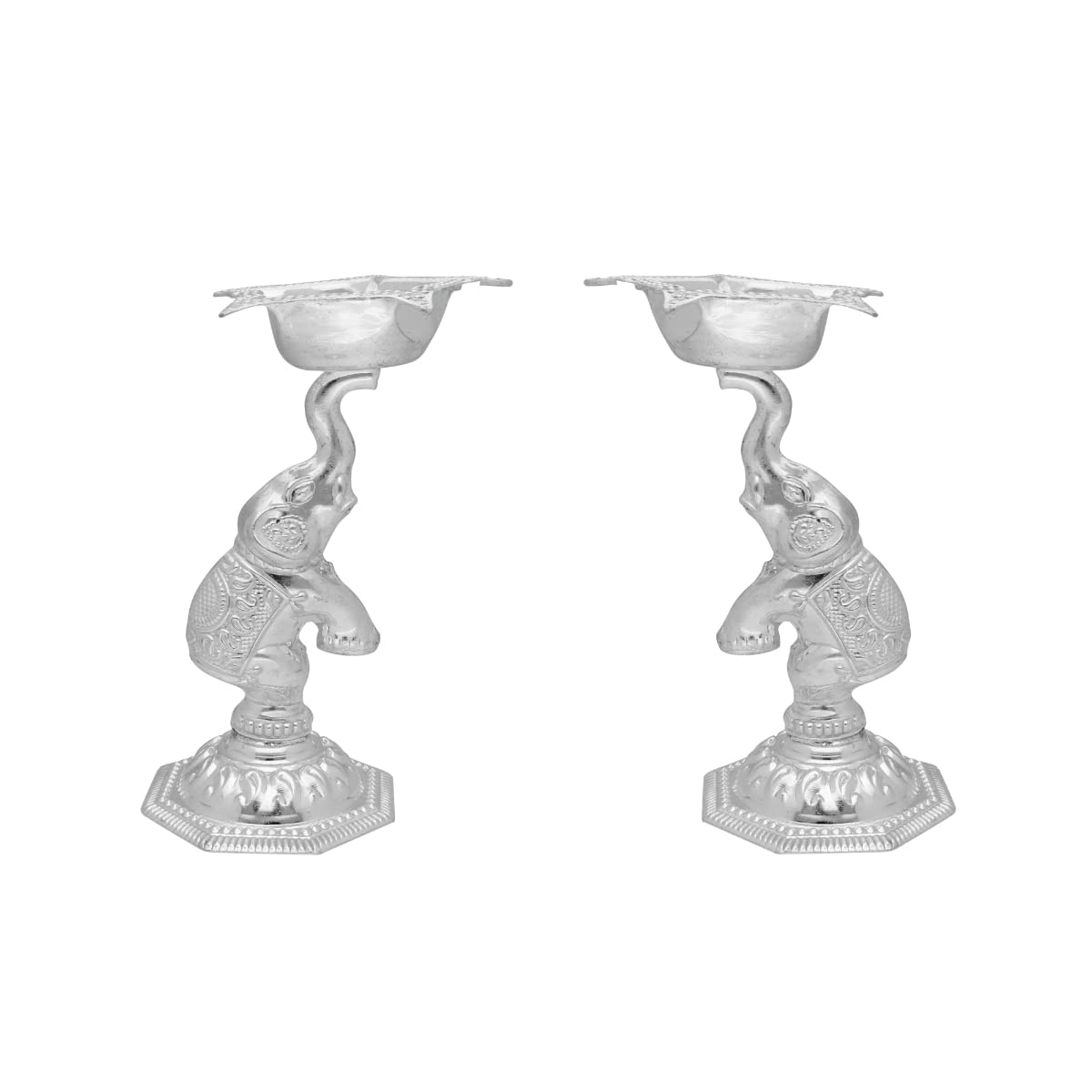 Sri Jagdamba Pearls Elephant Silver Diya's