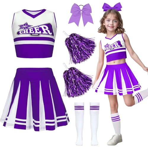Costume Cheerleader Zombie Per Bambina E Donna - Set Con Gonne, Calzini E Trucco Viso - 4