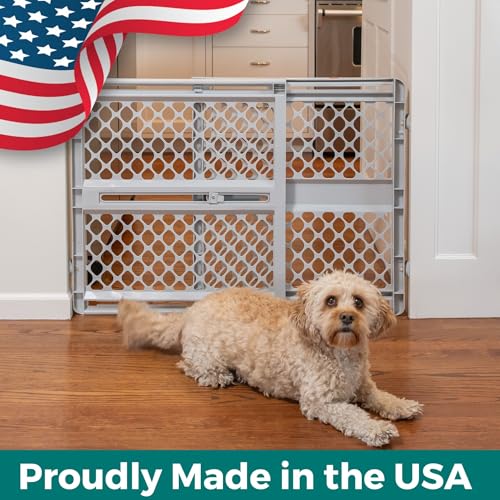 MYPET Universal Pet Gate: 26” - 42” Wide Dog Gate for Doorways with Pressure Fit or Swinging Door Hardware Mounting Types Included: 26" Tall; Gray - Image 7