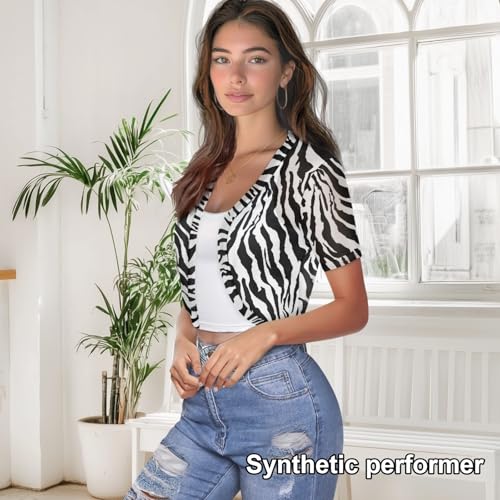 Image of Womens Short Sleeve Bolero Shrug Open Front Knit Cropped Cardigan Shoulder Cover for Dress Cute Casual Knit Cover Up