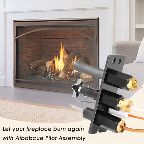 Aibabcue 4021-737 Propane Gas Pilot Assembly Kits for Heat N Glo, Heatilator, Quadrafire Fireplaces, 485-511A Pilot Assembly with Thermocouple Thermopile Replacement Parts