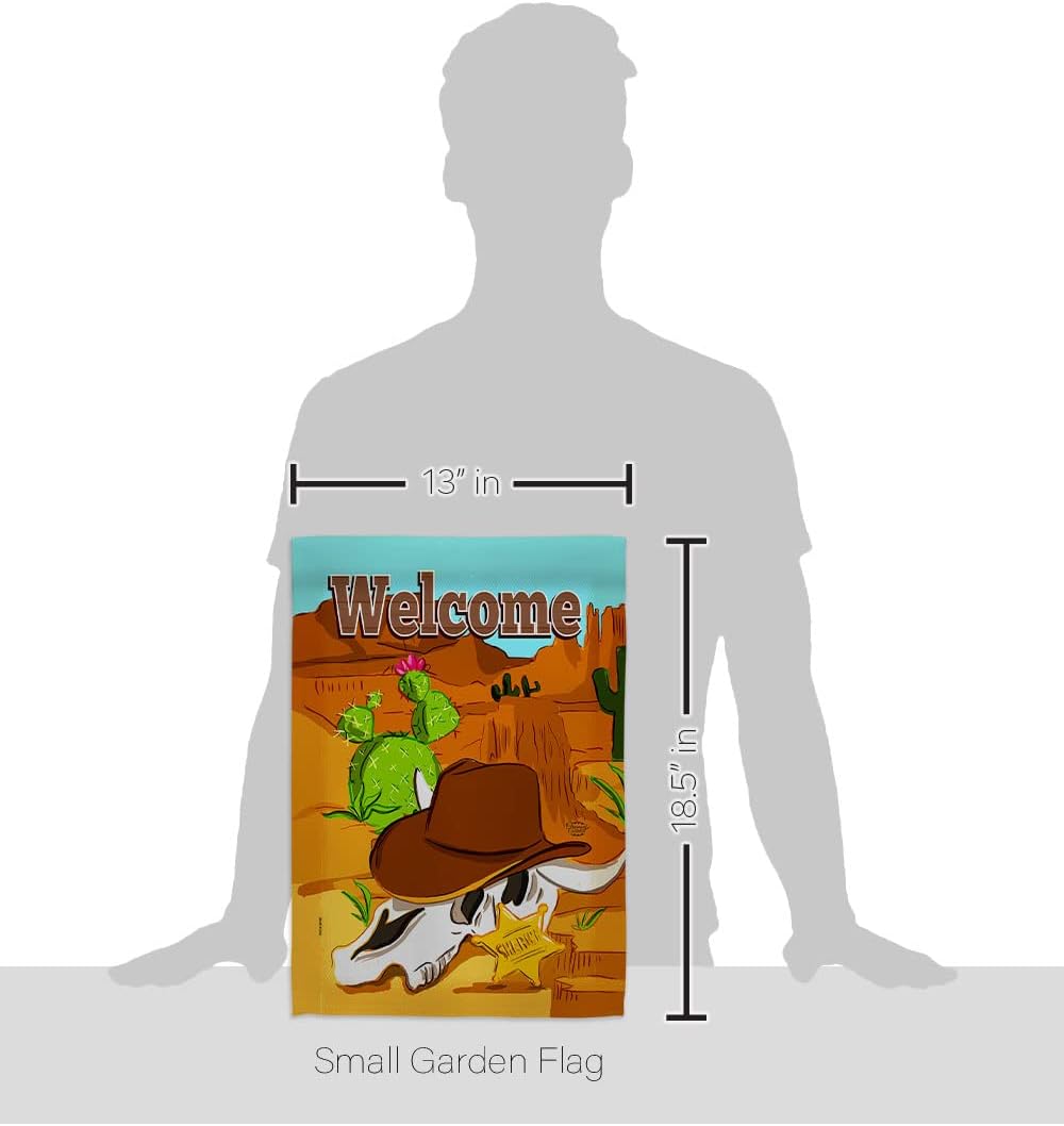 Welcome Longhorn Skull Garden Flag Regional Southwest Desert Cactus Country Succulent Particular Area House Decoration Banner Small Yard Gift Double-Sided, Made in USA