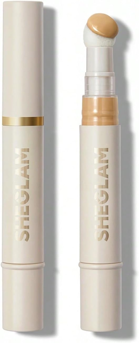 SHEGLAM Complexion Boost Concealer Sponge-Head Applicator Matte Liquid Concealer Long Lasting Brightening Color Corrector Weightless All-Day Long Lasting Hydrating Concealer-Acorn