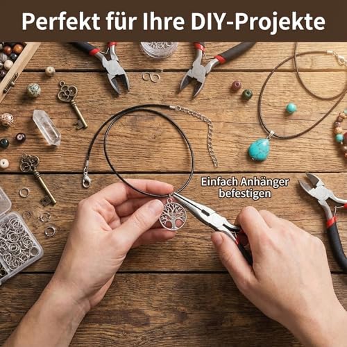 YOGAZEN 6 Stück Lederband für Kette, Lederband Halskette, Armband Lederkette Herren, Lederkette mit Verschluss, 2 mm Kunstleder mit Verschluss
