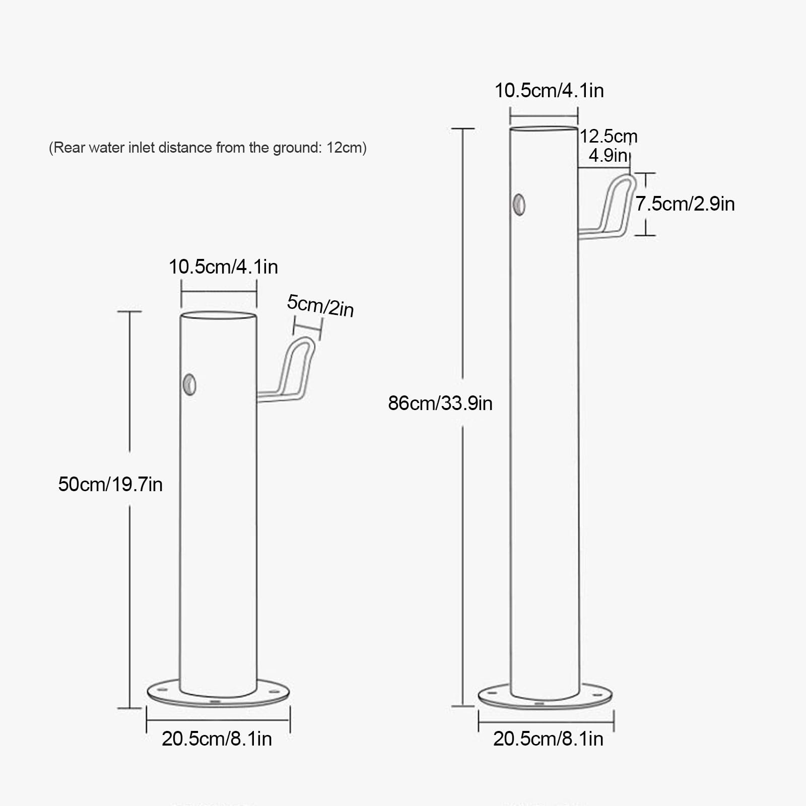 Columna de Agua Vertical de Acero Inoxidable para jardín, Soporte Independiente para Manguera con Grifo anticongelante para riego y Lavado, hidrante dispensador de Agua Duradero
