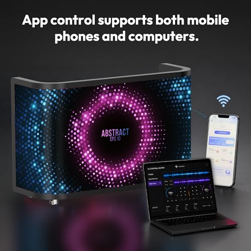 Image of P2.5 LED Screen Display Front Desk Reception Counter, Magnetic Module for Front Maintenance, GOB Anti-Scratch, APP /HDMI /USB Plug & Play, Wheeled Mobile Desk for Exhibition, Wedding & Commercial Events
