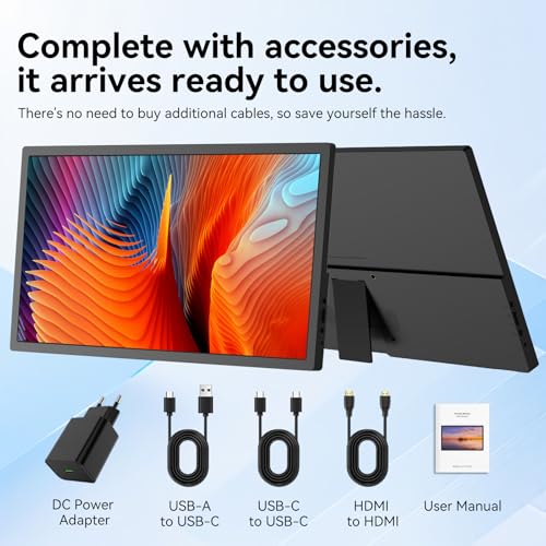 Image of 17.3 Inch Portable Monitor, HD+ 1600x900 Resolution, 16:9 Widescreen IPS Display, Ultra-Slim External Second Monitor for Laptop, Phone, PS5, Xbox, Switch, PC (17.3 inch)