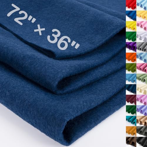 Image of XSEINO Navy Large Felt Fabric 72 inch X 36 inch(2 Square Yards), 1.4 mm Thick Soft Felt Fabric Sheet for Crafts, Blue Series Colors Soft Nonwoven Fabric, Fit for Decoration, Sewing, DIY Crafts