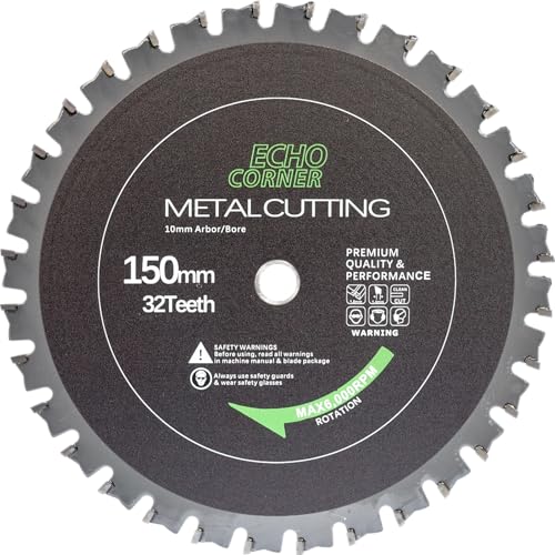 Echo Corner Metallkreissägeblatt 150x10 für Metall, Stahl, Alu, Holz, Multi Sägeblatt 150mm Kreissägeblatt
