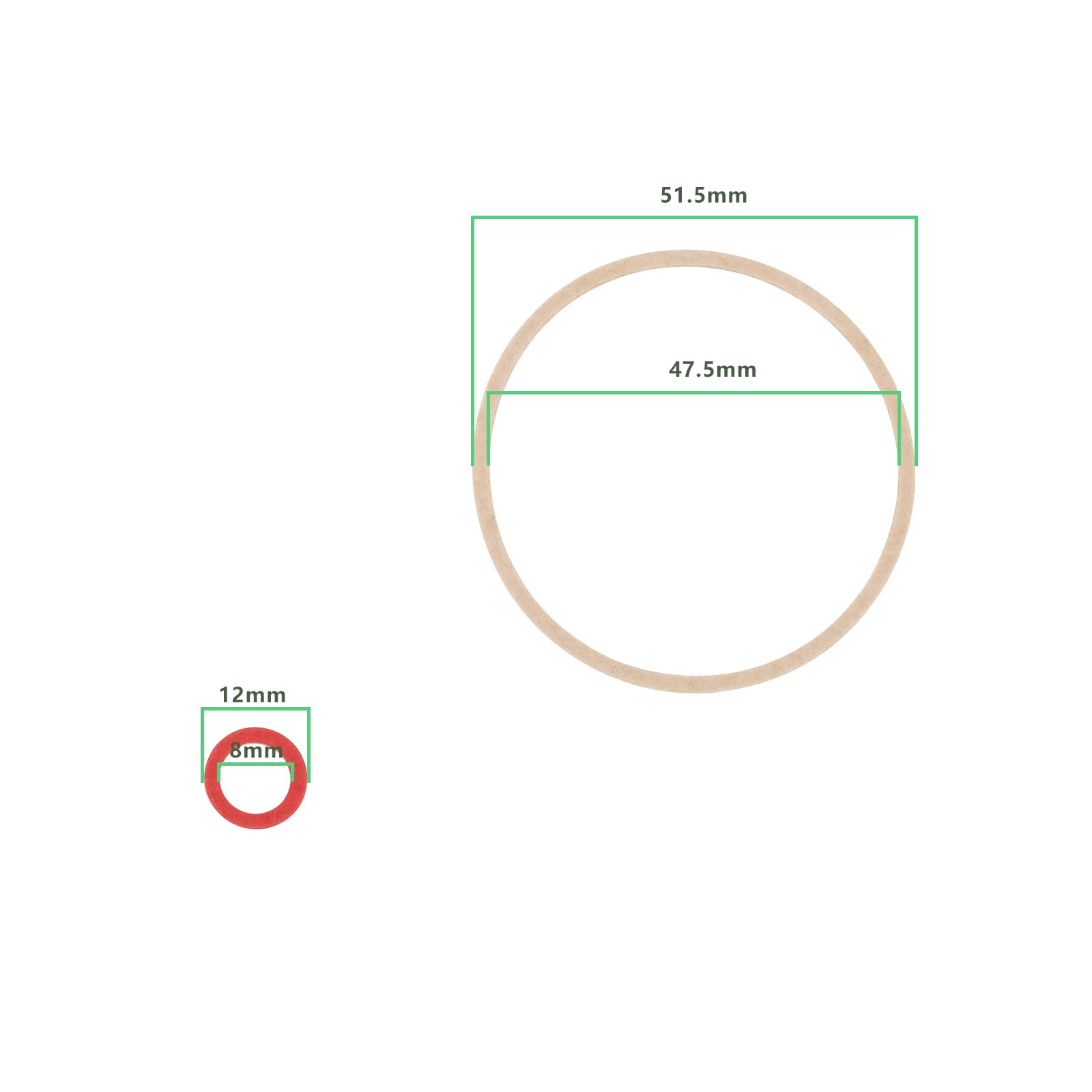 Create idea 4PCS Lawn Mower Carburetor Gasket Compatible with Honda GCV170 GCV200 HRN216 OE 16010-Z9L-811 Large Circle ID 47.5mm OD 51.5mm Small Circle ID 8mm OD 12mm - Image 4