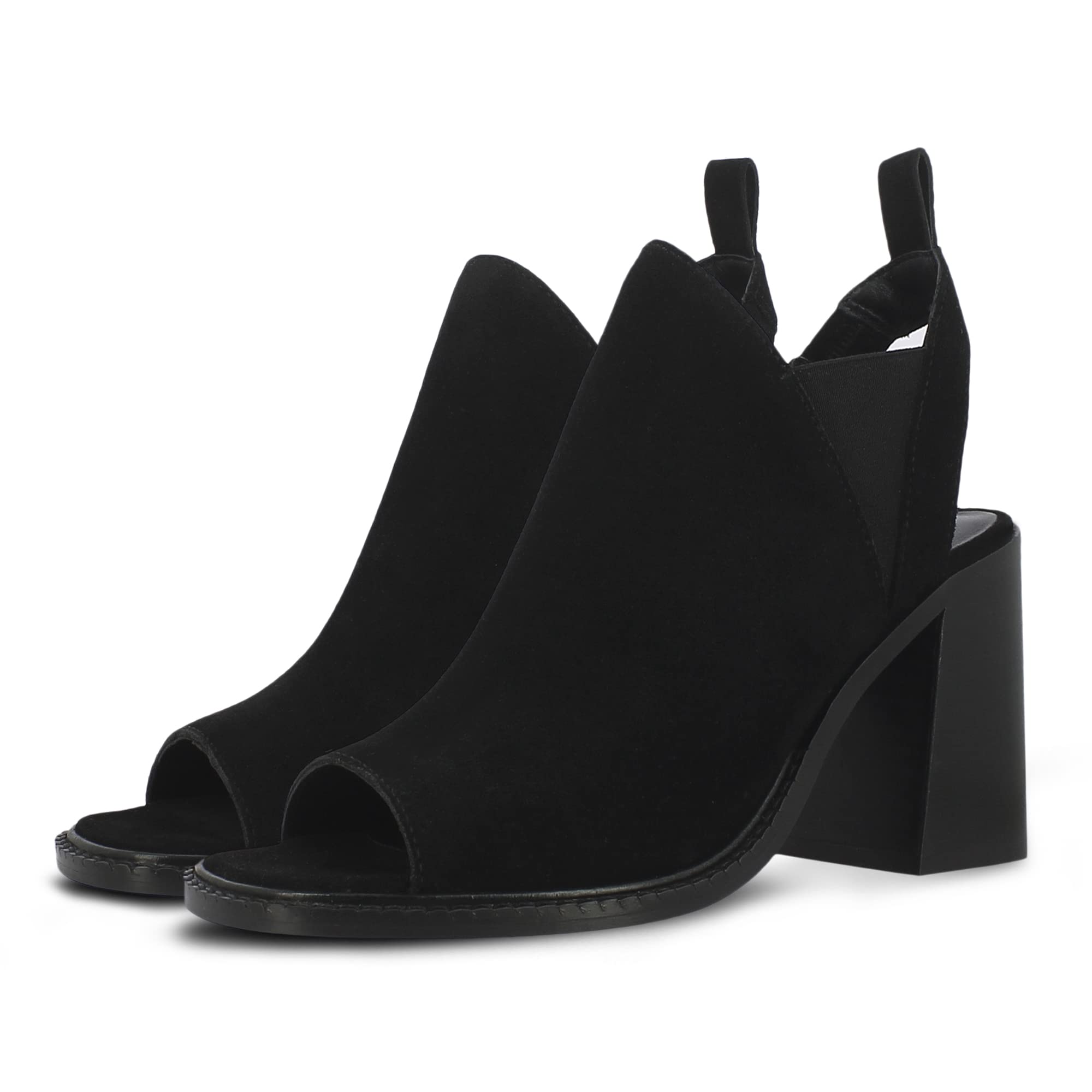 SaintG Womens Black Suede Leather Block Heel Mules Open toe/5UK,38EU (B0BBH1DSGM) Amazon Price History, Amazon Price Tracker