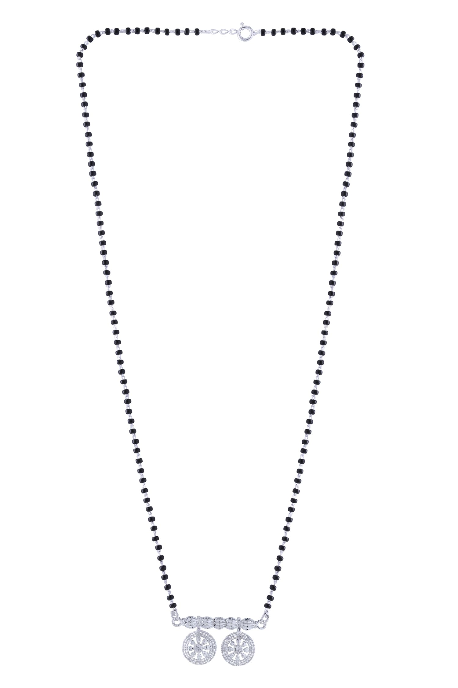 NEMICHAND JEWELS Sterling Silver Traditional Double Vati Mangalsutra Bead Necklace with Certificate of Authenticity and 925 Stamp For Women (B0CBG5YF9S) Amazon Price History, Amazon Price Tracker