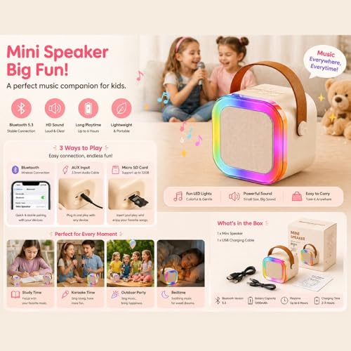 Image of YGM Portable Travel Bluetooth Speaker, 5-6 Hrs Playtime, Party Speaker with Inbuilt Memory Card Slot, USB Slot, Auto-Pairing, Type-C Charging (Multicolor)