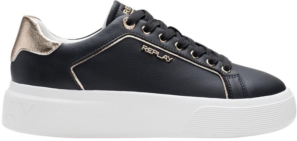 Replay Women's GWZ8F Trainers, 003 Black, 38 EU, 003 Black, 6 UK