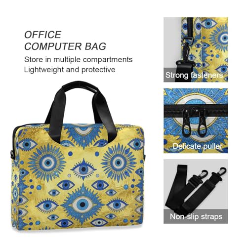 Maletín para laptop 15.6 pulg. con asa y correa azul miniatura 6