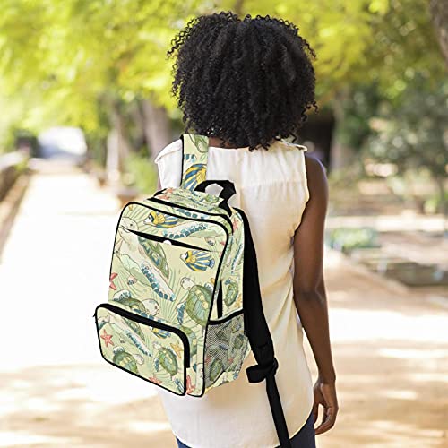 Sac à dos imprimé tortue original avec grand compartiment pour ordinateur - 6