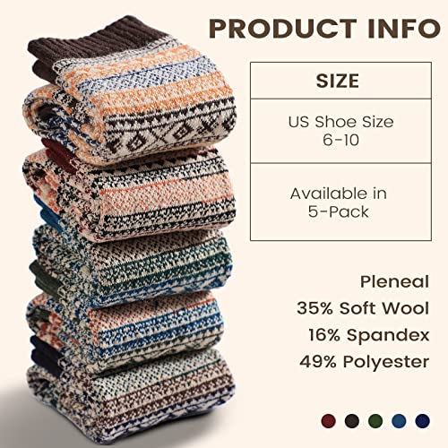 Pleneal Wool Socks for Women - Womens Winter Warm Wool Sock Men Cozy Knit Boots Socks for Women3