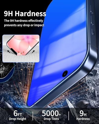 Image of 2 Pack Privacy Screen Protector for iPhone 17e / iPhone 16e Anti-Spy Tempered Glass Anti-Bluelight Gradient Colorful Anti-Scratch Easy Installation Frame Full Coverage (6.1 inch Blue)